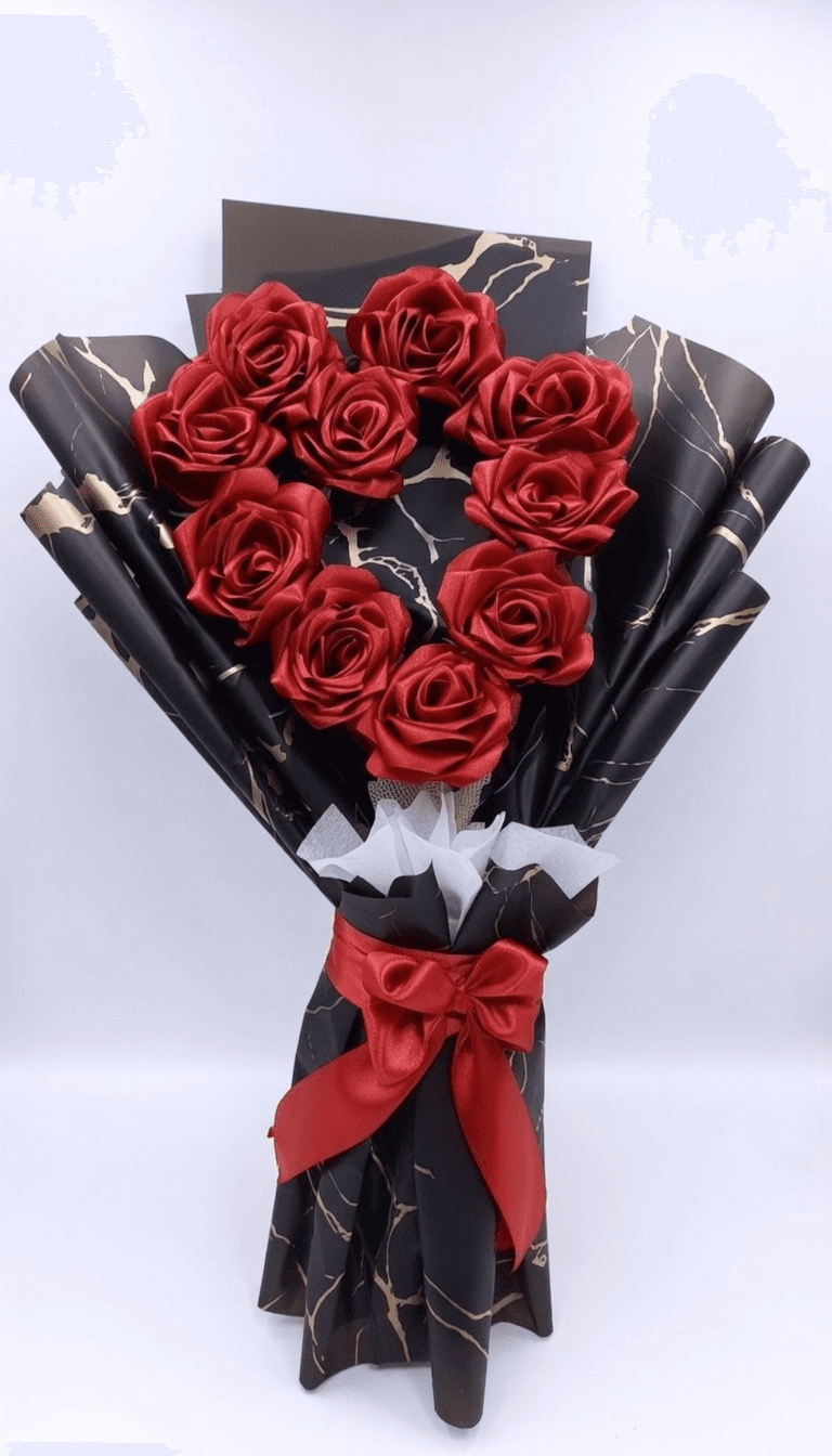 Heart-shaped rose bouquet